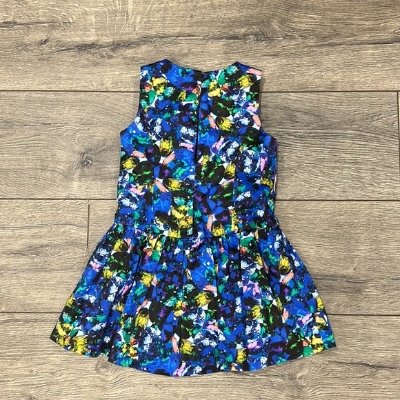• MILLY MINIS • Little Girl Jewel Print Dropwaist Party Dress Blue / Black 4 - Picture 4 of 4